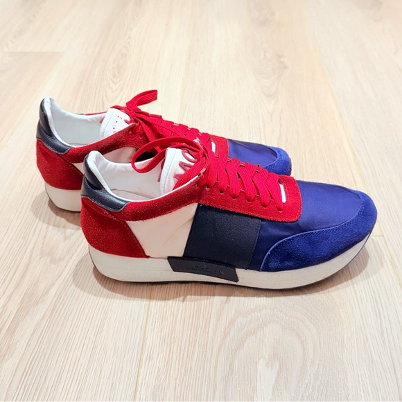 Moncler Shoes - Moncler Horace low-top sneakers in a tricolor suede and nylon Unisex M8 W10